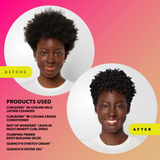 Woman with coily hair Before and After