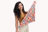 woman wearing UNWRP Twists & Turns scarf