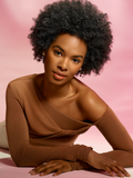 Model with coily hair